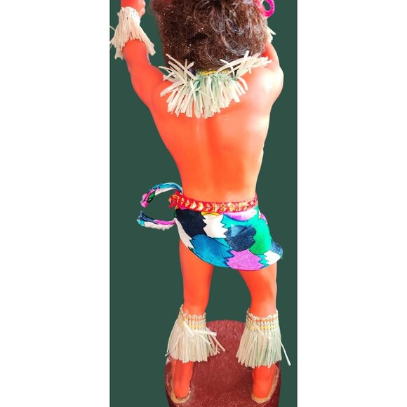Vintage Hawaiian Tiki Dancers Dolls - Handcrafted Intricate Details Music Box & - Picture 8 of 16
